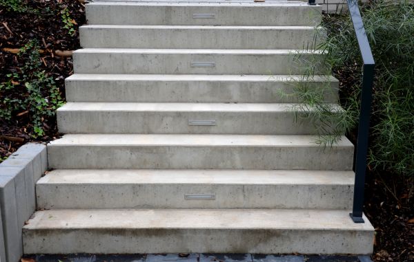 Poured Step Installation in Red Oak