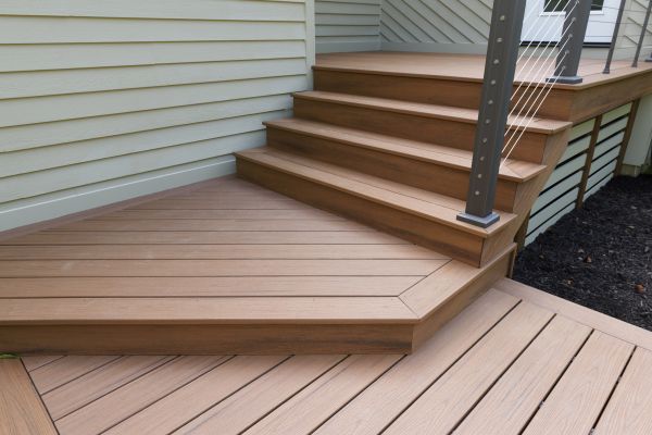 Patio Staircase Construction in Red Oak