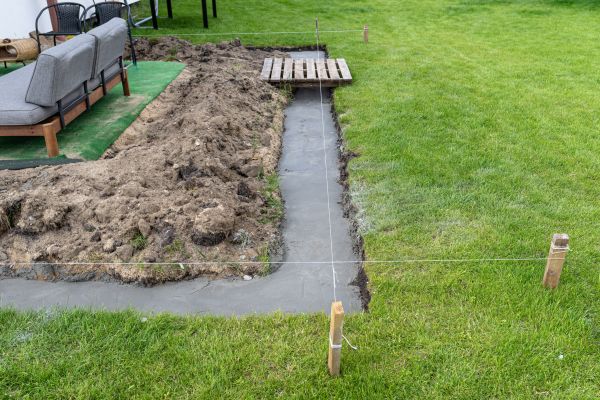 Cement Footer Installation in Red Oak